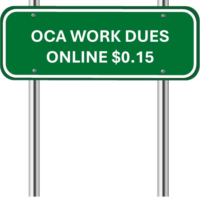OCA Work Dues Online $0.15