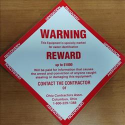 OCA 6&quot; Warning Reward Vandalism Decal